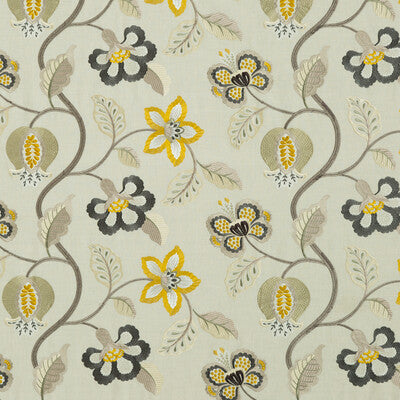 G P & J BAKER EMBROIDERY  GREY,YELLOW,BEIGE   - BF10532.4.0