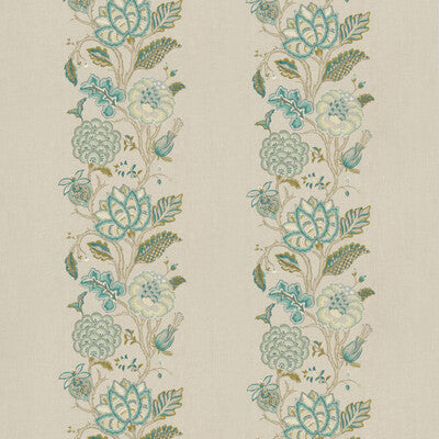 G P & J BAKER EMBROIDERY  TEAL,BEIGE,   - BF10732.1.0