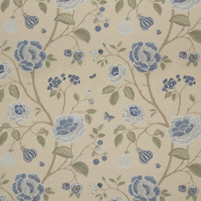 G P & J BAKER EMBROIDERY  BLUE,BROWN,BEIGE   - BF10763.2.0