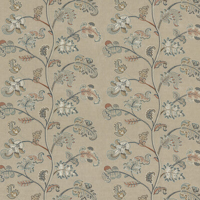 G P & J BAKER EMBROIDERY  BEIGE,TEAL,ORANGE   - BF10769.2.0