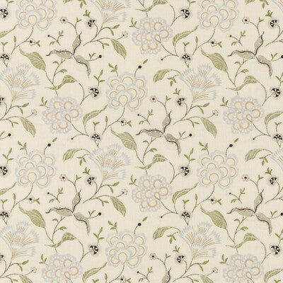 G P & J BAKER EMBROIDERY JACOBEANS GREEN,NEUTRAL,   - BF10798.1.0