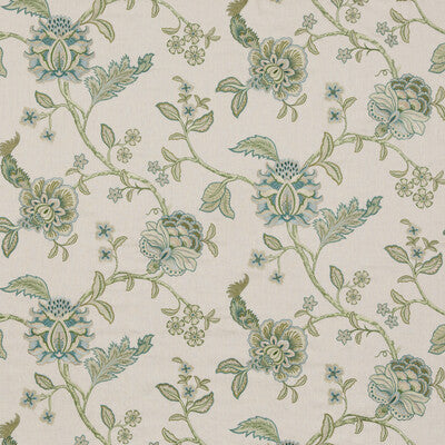 G P & J BAKER EMBROIDERY  TEAL,GREEN,BEIGE   - BF10937.2.0