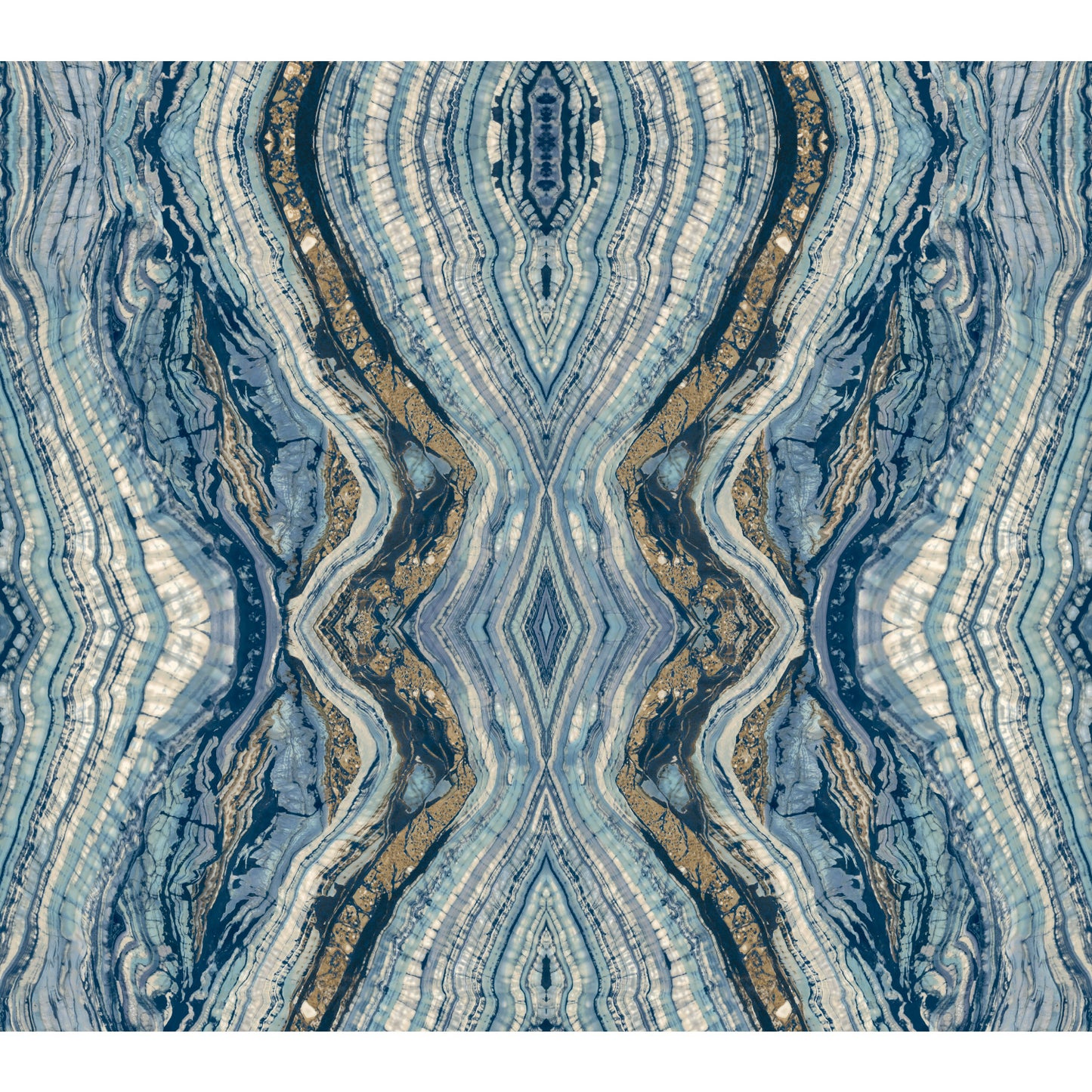 York Wallcoverings Blooms Kaleidoscope Blue Wallpaper  Bohemian Blues  Wallpaper - BH8398