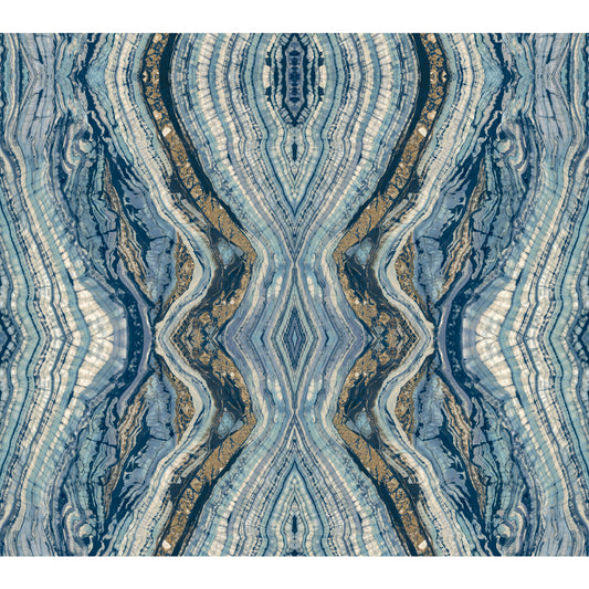 York Wallcoverings Blooms Kaleidoscope Blue Wallpaper  Bohemian Blues  Wallpaper - BH8398
