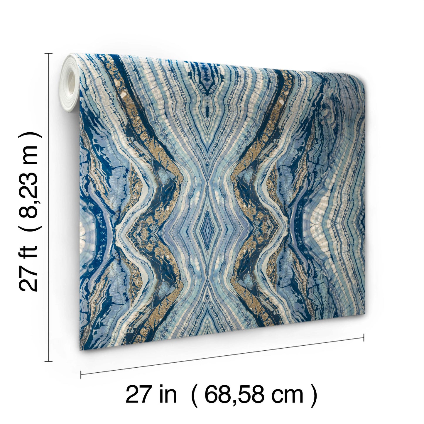 York Wallcoverings Blooms Kaleidoscope Blue Wallpaper  Bohemian Blues  Wallpaper - BH8398