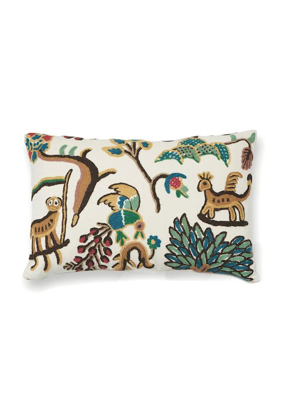 SCALAMANDRE PILLOWS   BIRD / ANIMAL LUMBAR    - BH 0001LFABPILL NEW SKU # BHLFABPILL0001
