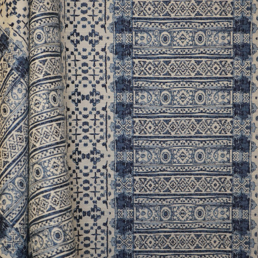 JF Fabrics JF Studio BIBLOS 69 Fabric Contemporary, Geometric Blue  Jacquard - 9004169 SJ102