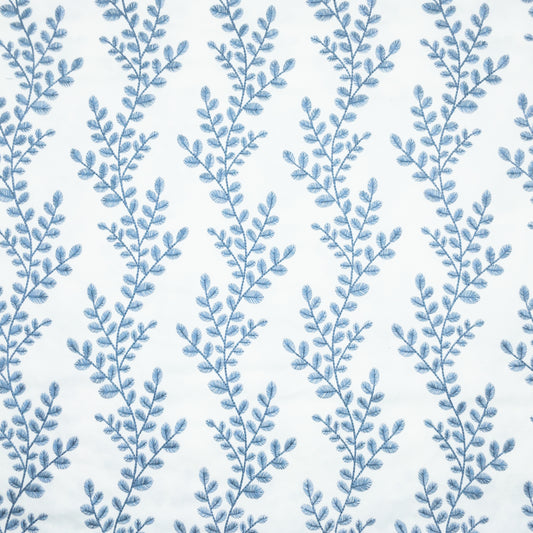 STOUT TEXTILES  MULTIPURPOSE,EMBROIDERIES TRADITIONAL, FLORAL STRIPE PERIWINKLE   - BIGB-3