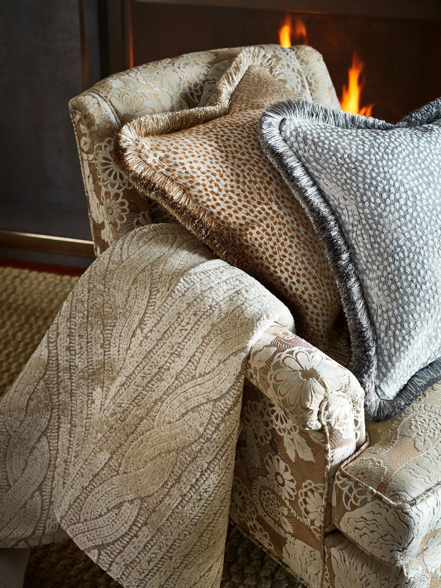 SCALAMANDRE  FLURRY FABRIC SILHOUETTE   - BI 00061234 NEW SKU # BI12340006