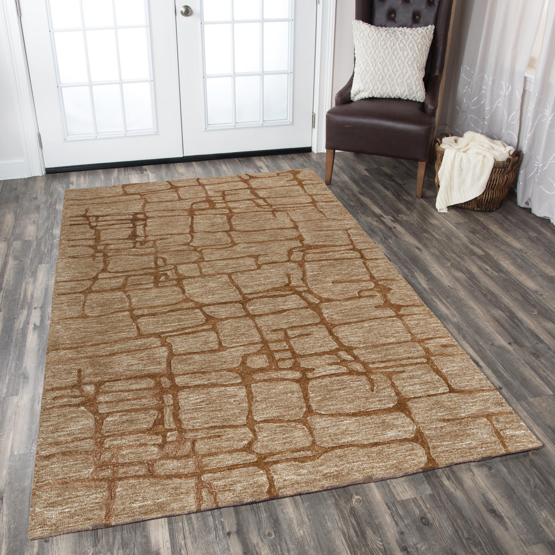 Industrial style rug, 9' x 12'.