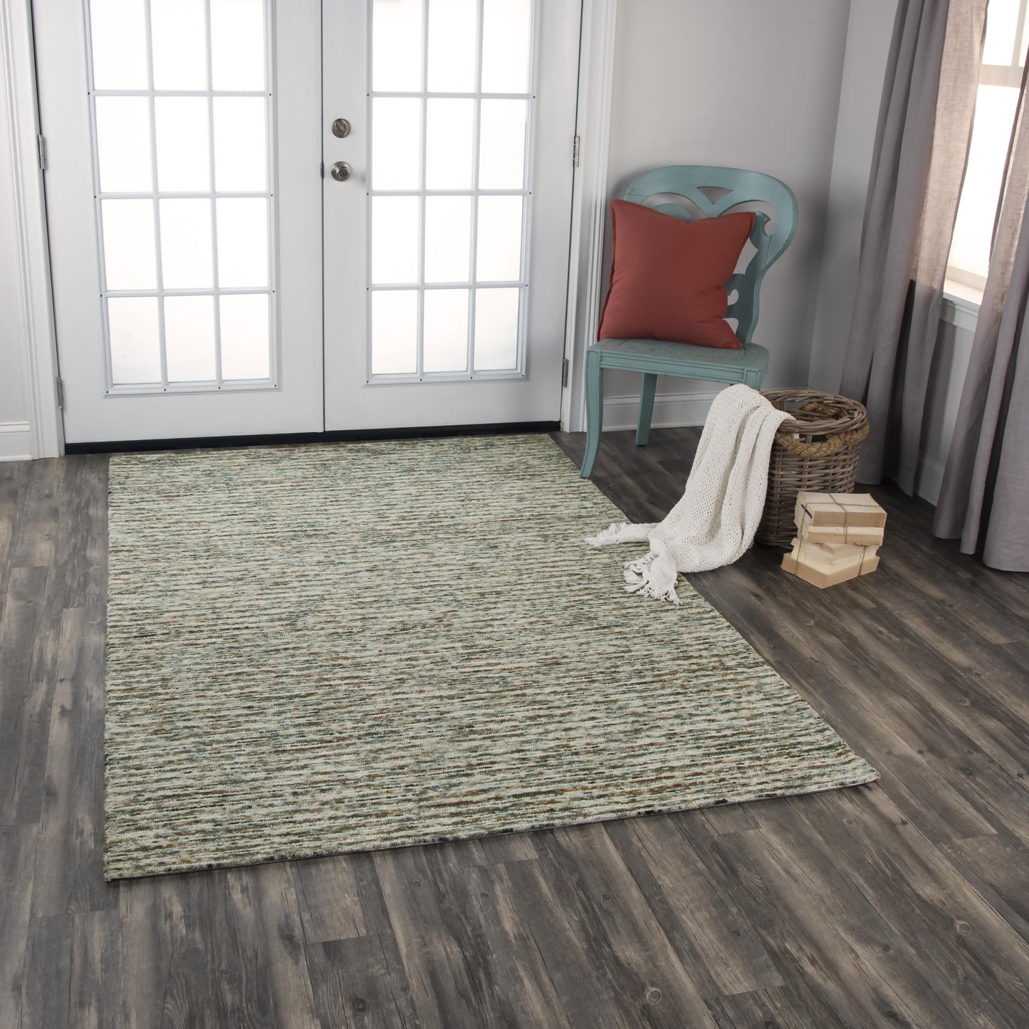 Casual area rug with a textured weave, 8' x 10'.