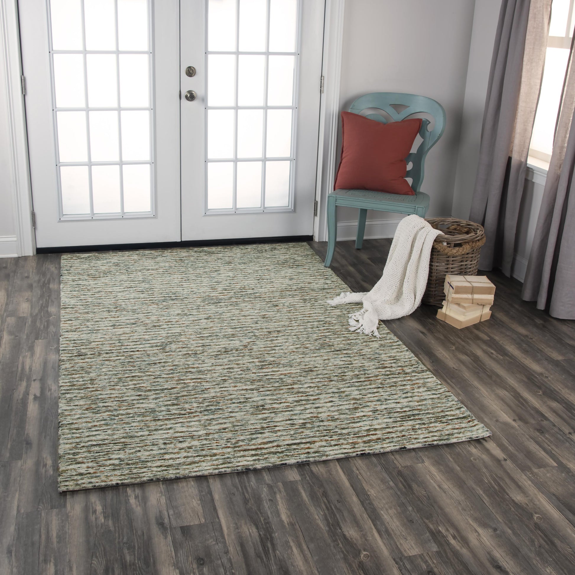 Casual area rug with a textured weave, 8' x 10'.
