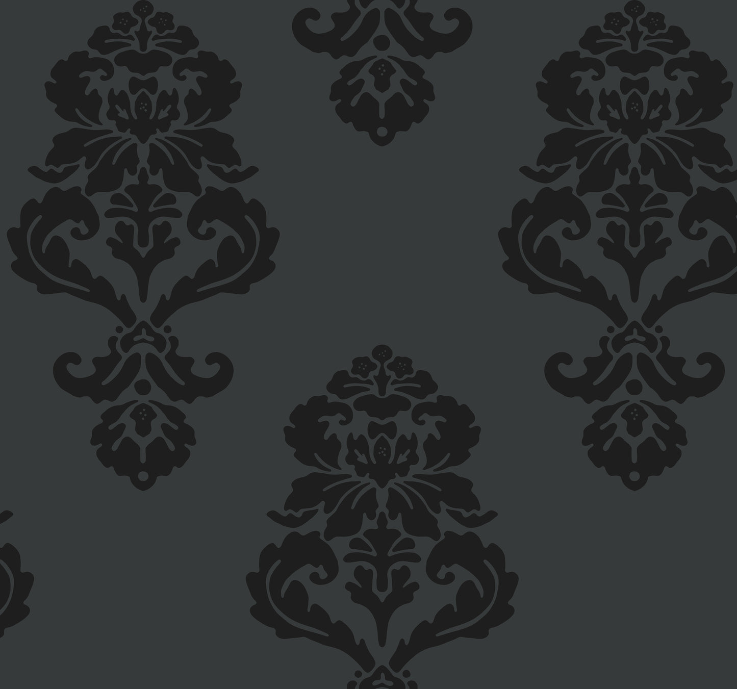 York Wallcoverings Blooms Graphic Damask Black Wallpaper  Damasks Blacks  Wallpaper - BL0397