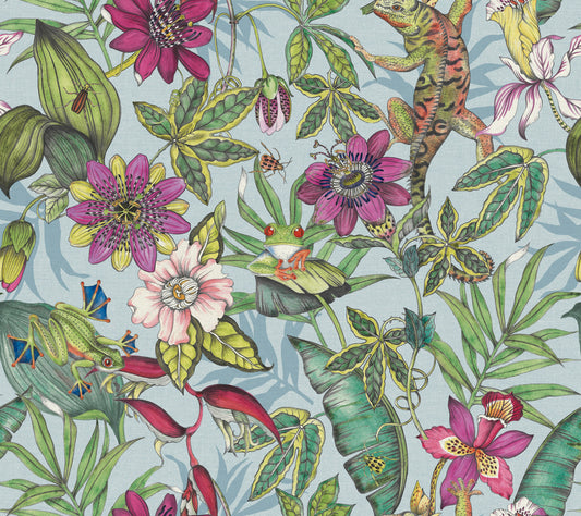 York Wallcoverings Blooms Rainforest Multicolor Wallpaper  Animals Greens  Wallpaper - BL1701