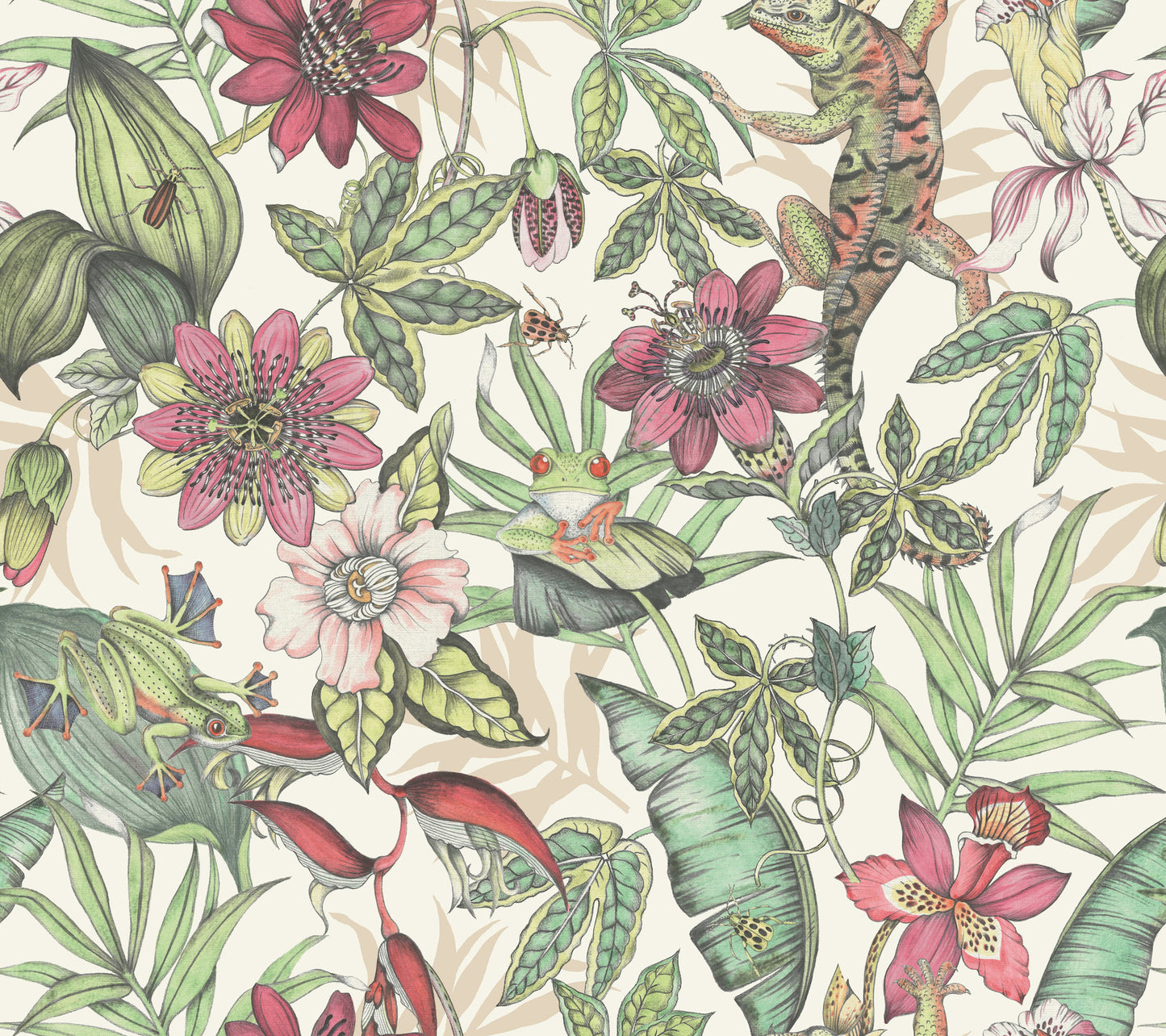 York Wallcoverings Blooms Rainforest Multicolor Wallpaper  Animals Greens  Wallpaper - BL1702