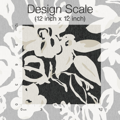 York Wallcoverings Blooms Brushstroke Floral Black Wallpaper  Bohemian Blacks  Wallpaper - BL1733