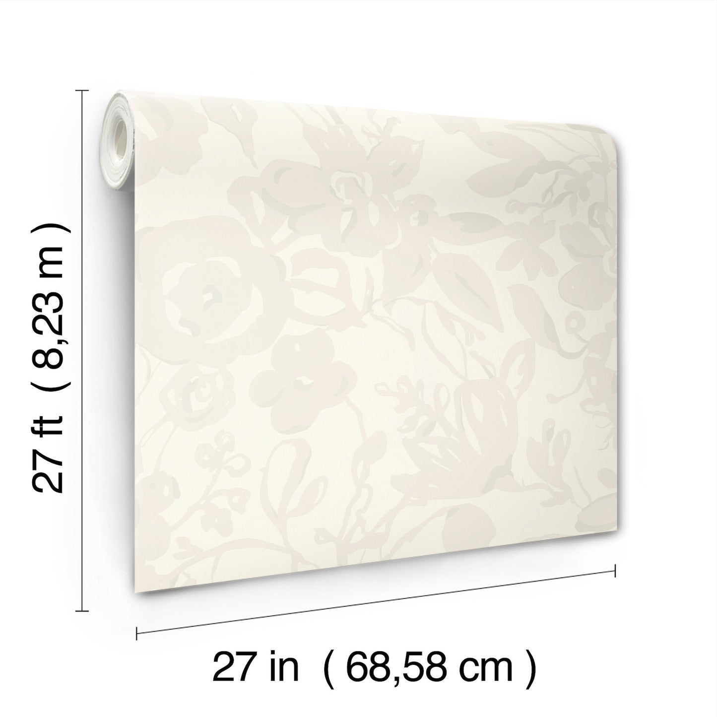 York Wallcoverings Blooms Brushstroke Floral Pearl Wallpaper  Bohemian Whites and Off-Whites  Wallpaper - BL1734
