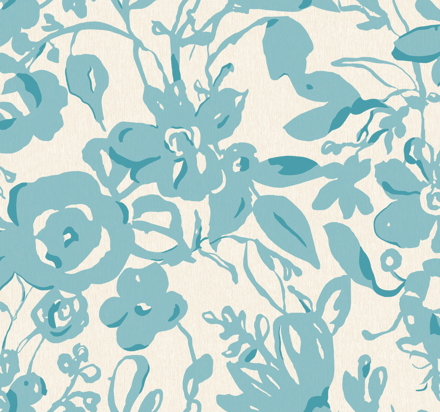 York Wallcoverings Blooms Brushstroke Floral Aqua Wallpaper  Bohemian Blues  Wallpaper - BL1736
