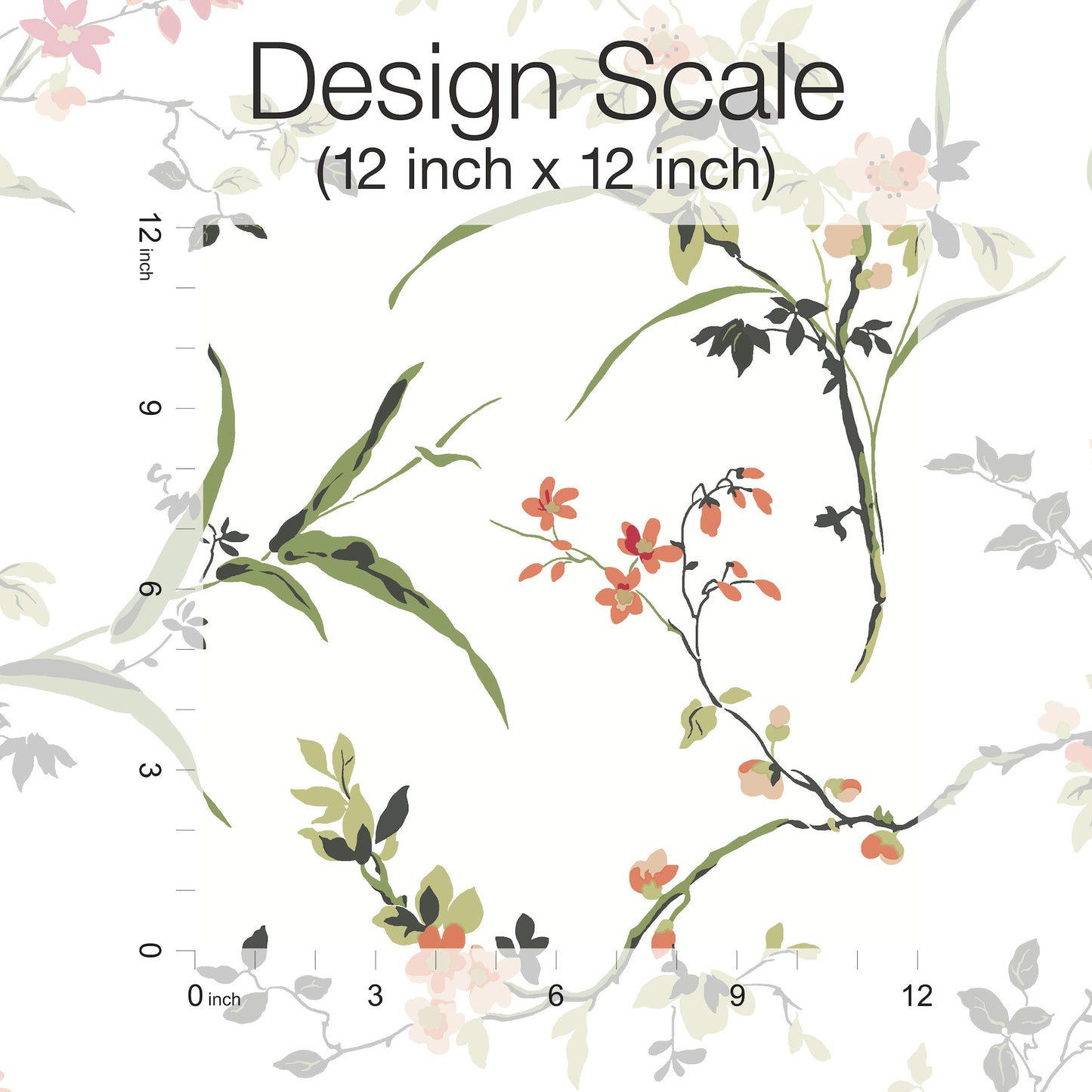 York Wallcoverings Blooms Blossom Branches White and Red Wallpaper  Florals and Flowers Whites and Off-Whites  Wallpaper - BL1741