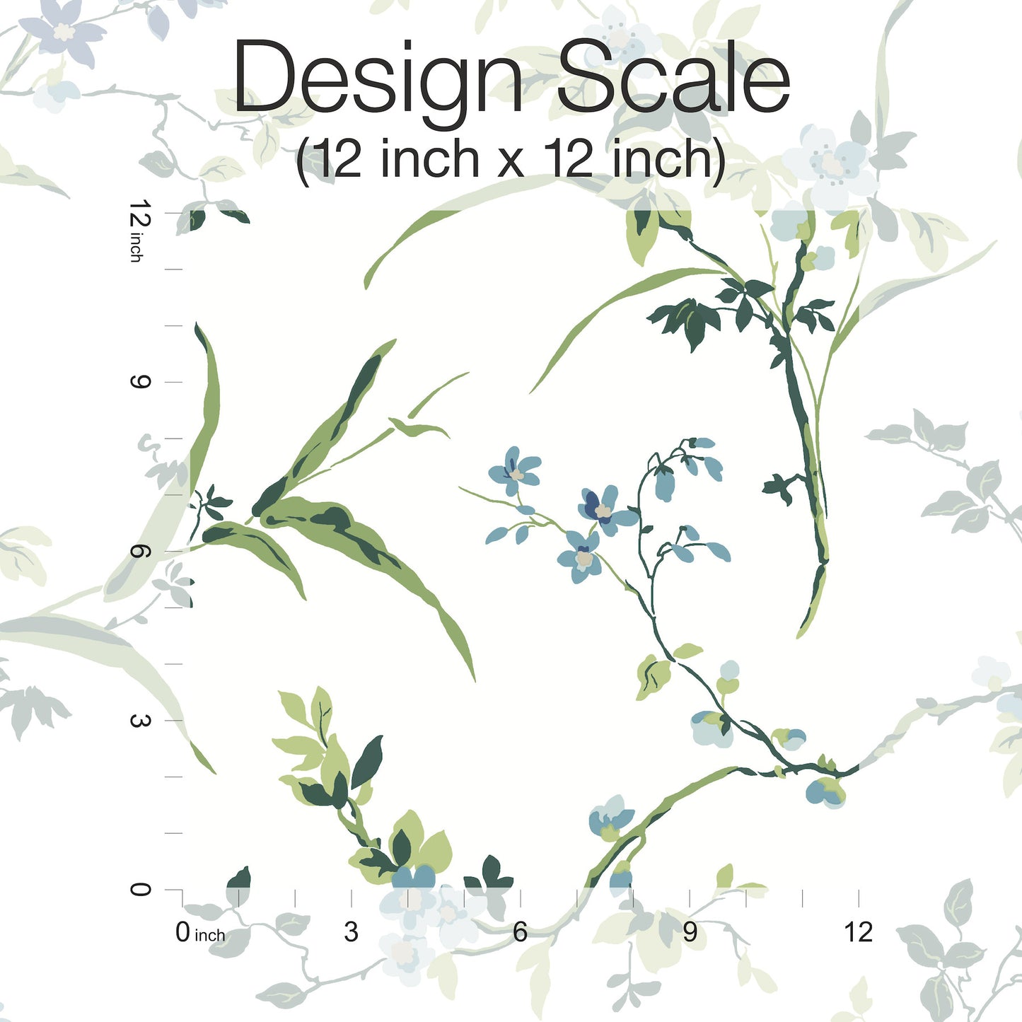 York Wallcoverings Blooms Blossom Branches White and Blue Wallpaper  Florals and Flowers Whites and Off-Whites  Wallpaper - BL1744