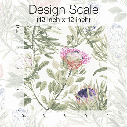 York Wallcoverings Blooms Protea White and Fuchsia Wallpaper  Florals and Flowers Whites and Off-Whites  Wallpaper - BL1752