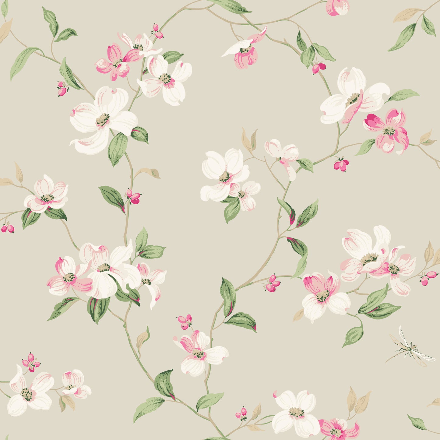 York Wallcoverings Blooms Dogwood Taupe Wallpaper  Florals and Flowers Beiges  Wallpaper - BL1763
