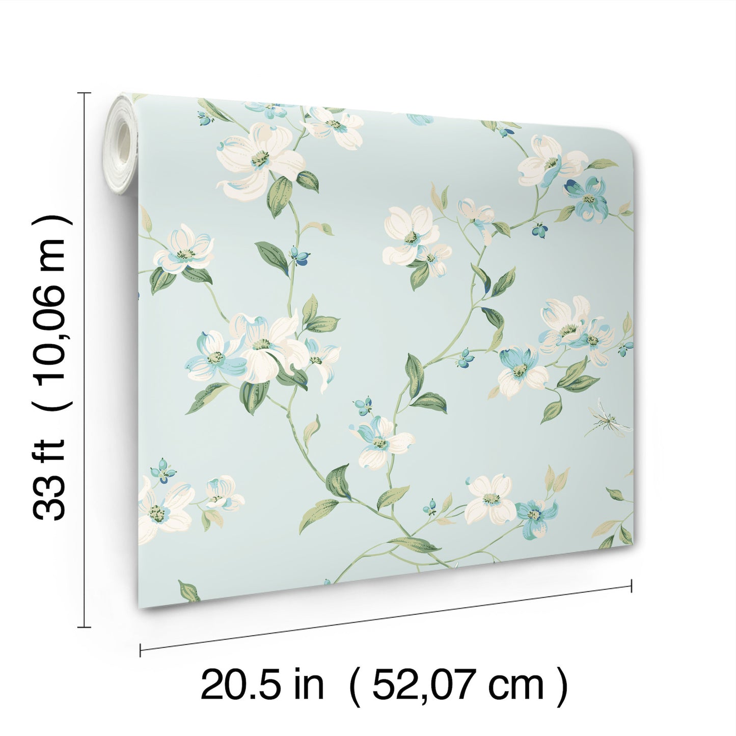 York Wallcoverings Blooms Dogwood Light Blue Wallpaper  Florals and Flowers Blues  Wallpaper - BL1765