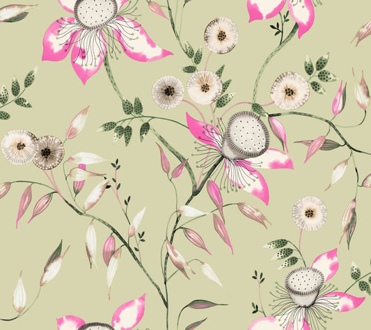 York Wallcoverings Blooms Dream Blossom Light Green Wallpaper  Florals and Flowers Greens  Wallpaper - BL1791