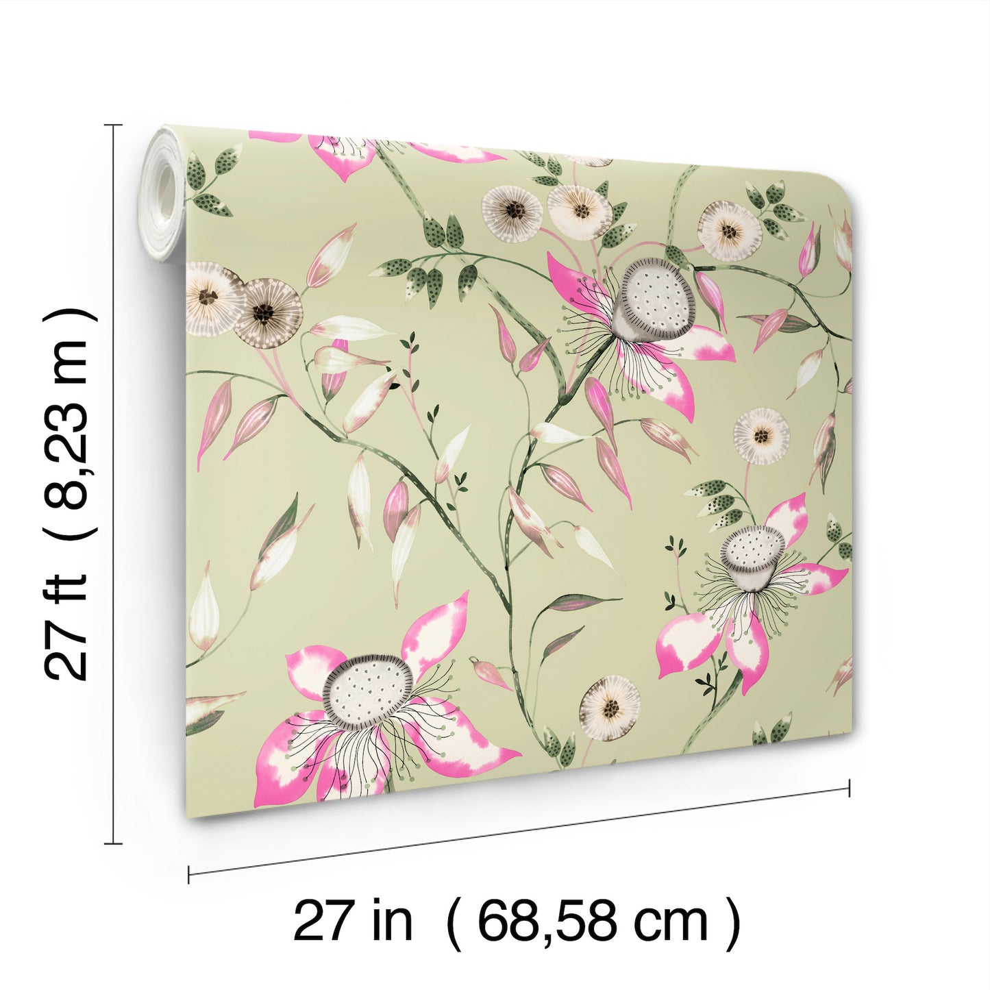 York Wallcoverings Blooms Dream Blossom Light Green Wallpaper  Florals and Flowers Greens  Wallpaper - BL1791