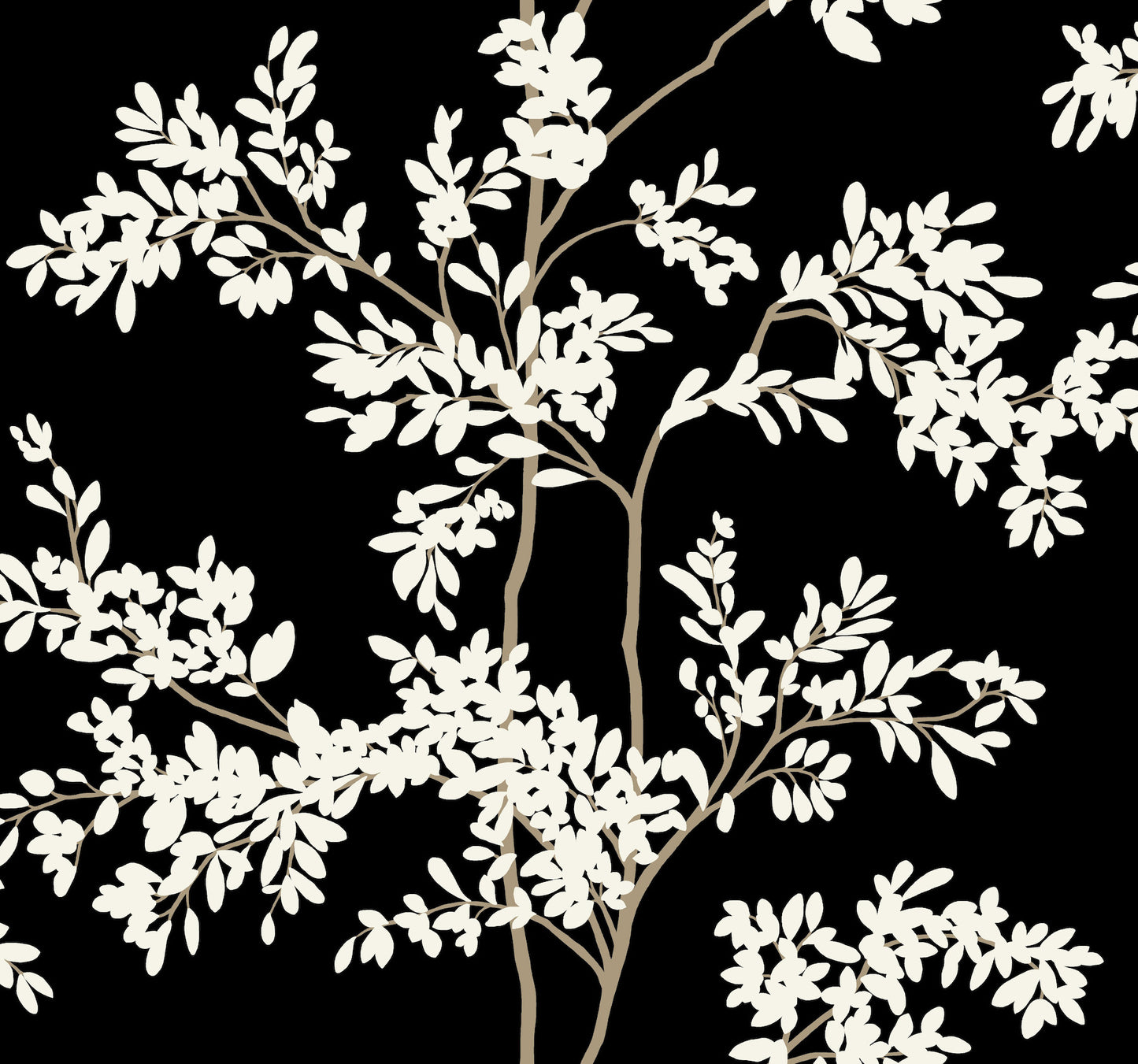 York Wallcoverings Blooms Lunaria Silhouette Black and White Wallpaper  Botanical Blacks  Wallpaper - BL1804