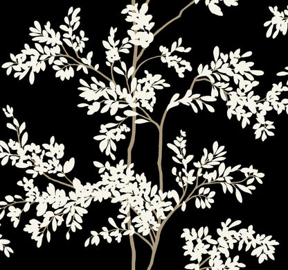 York Wallcoverings Blooms Lunaria Silhouette Black and White Wallpaper  Botanical Blacks  Wallpaper - BL1804