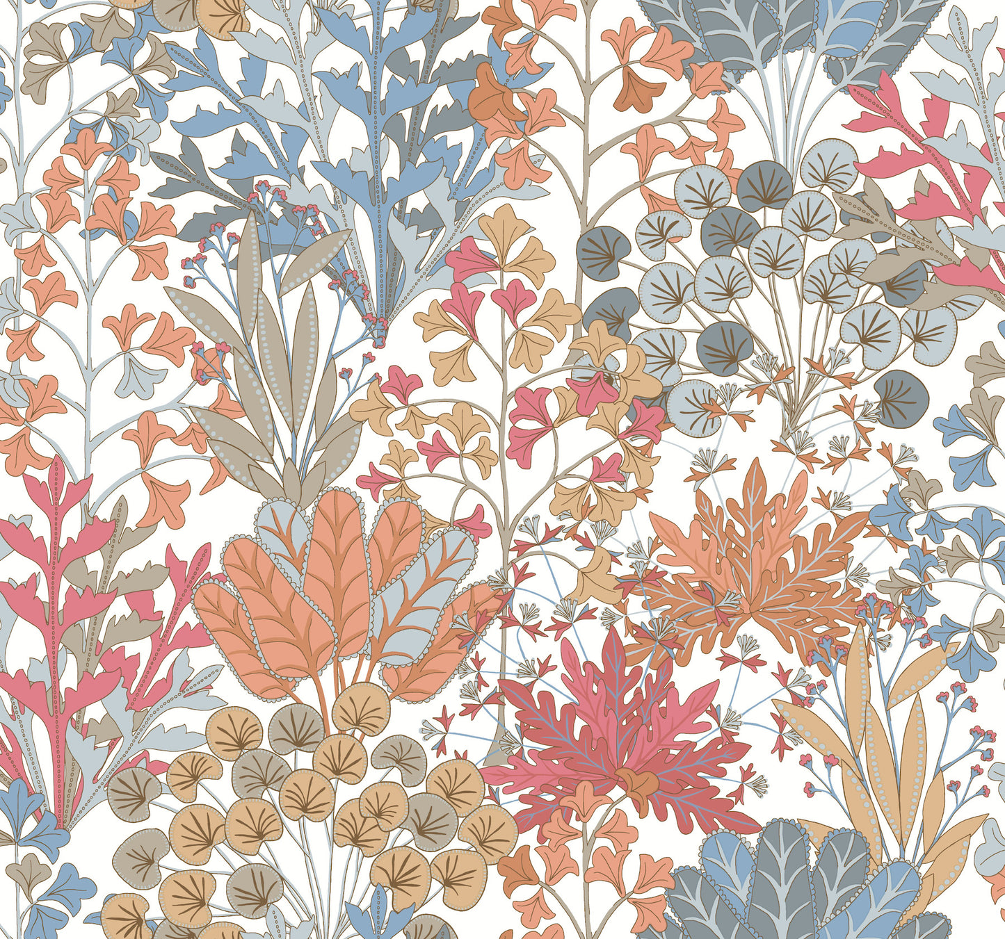 York Wallcoverings Blooms Forest Floor Coral Wallpaper  Botanical Oranges  Wallpaper - BL1813