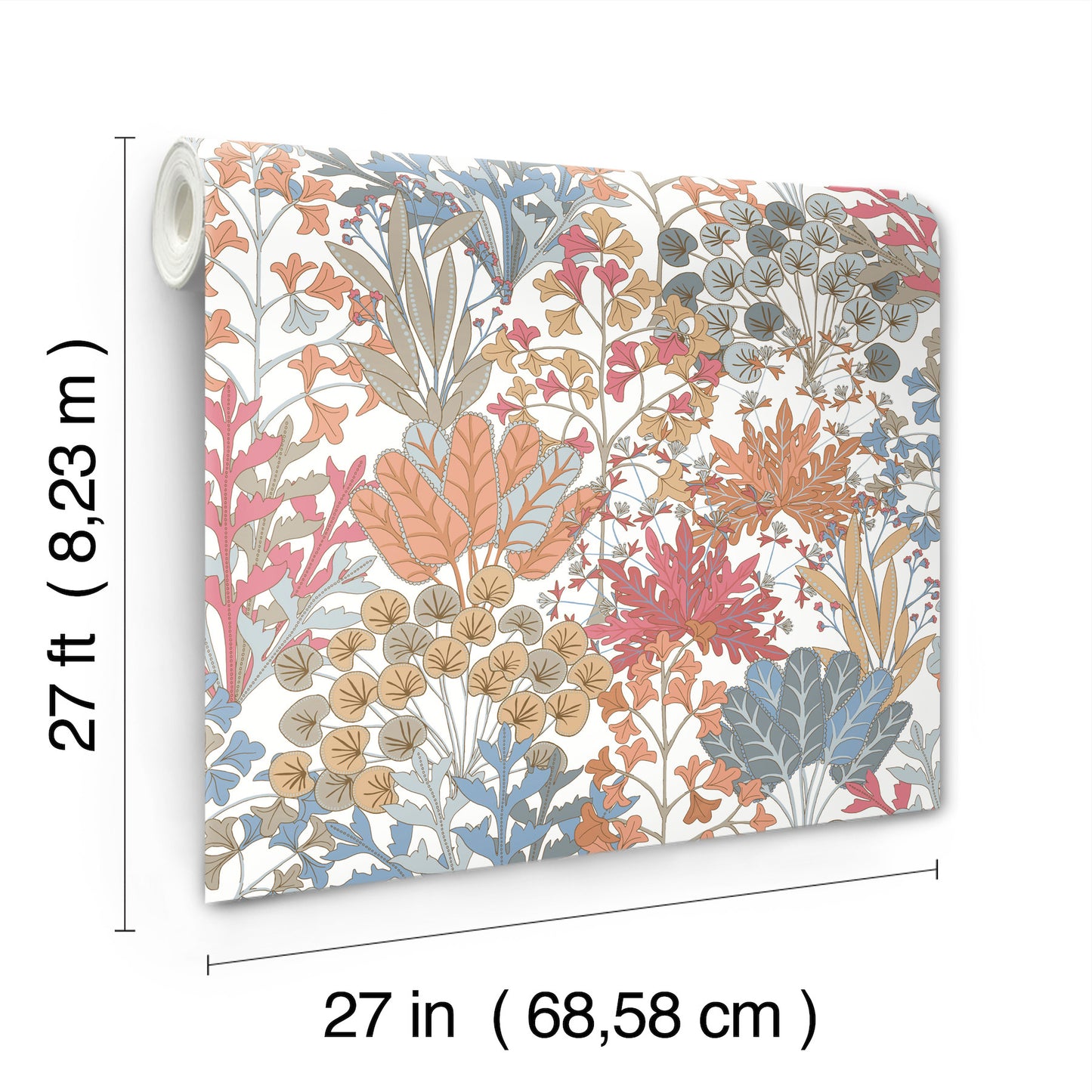 York Wallcoverings Blooms Forest Floor Coral Wallpaper  Botanical Oranges  Wallpaper - BL1813