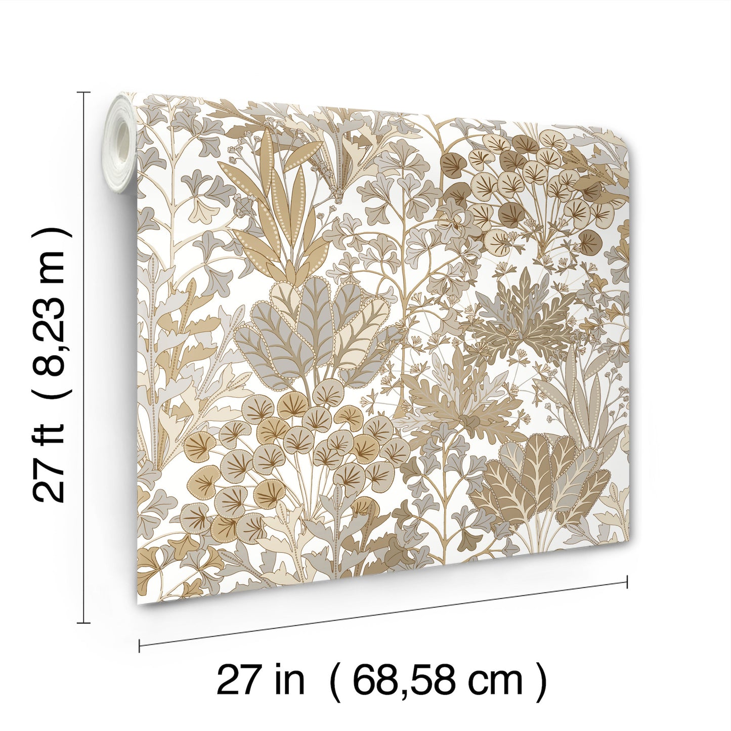 York Wallcoverings Blooms Forest Floor Neutral Wallpaper  Botanical Beiges  Wallpaper - BL1815