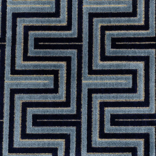 STOUT TEXTILES  UPHOLSTERY,VELVET TRANSITIONAL,, GEOMETRIC DENIM   - BLIT-1