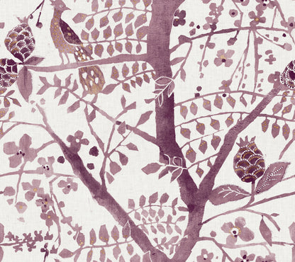York Wallcoverings Antonina Vella Boho Luxe Peacock Block Print Purple Wallpaper  Bohemian Purples  Wallpaper - BO6631