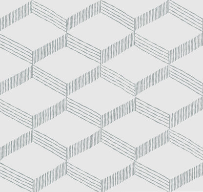 York Wallcoverings Antonina Vella Boho Luxe Palisades Paperweave Smokey Blue Wallpaper Modern Geometrics Whites and Off-Whites  Wallpaper - BO6723