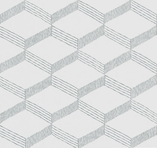 York Wallcoverings Antonina Vella Boho Luxe Palisades Paperweave Smokey Blue Wallpaper Modern Geometrics Whites and Off-Whites  Wallpaper - BO6723