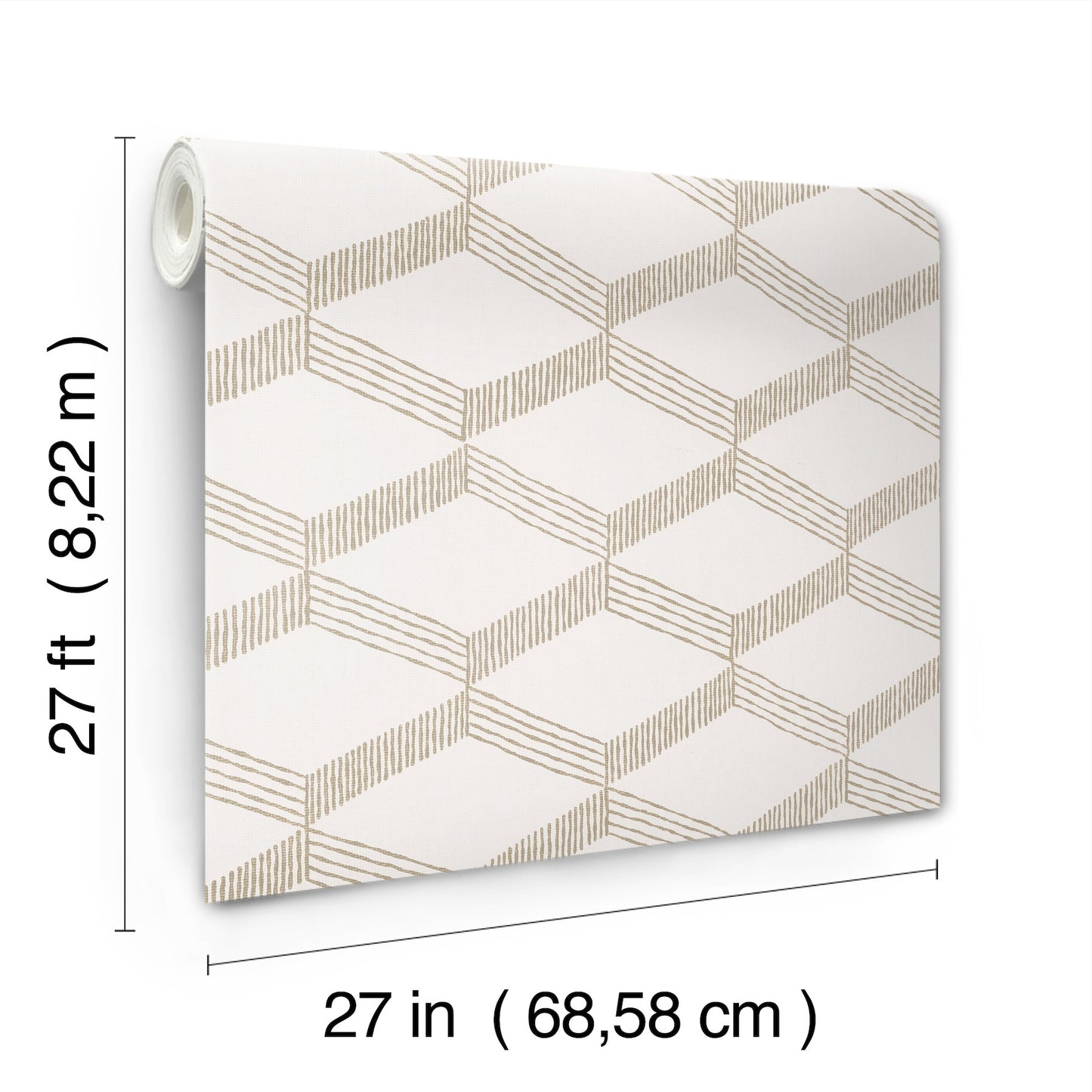 York Wallcoverings Antonina Vella Boho Luxe Palisades Paperweave Taupe Wallpaper Modern Geometrics Whites and Off-Whites  Wallpaper - BO6724