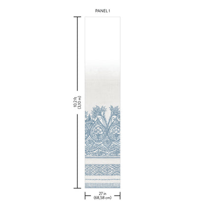 York Wallcoverings Antonina Vella Boho Luxe Henna Blue Wall Mural  Bohemian Multicolor  Wallpaper - BO6741M