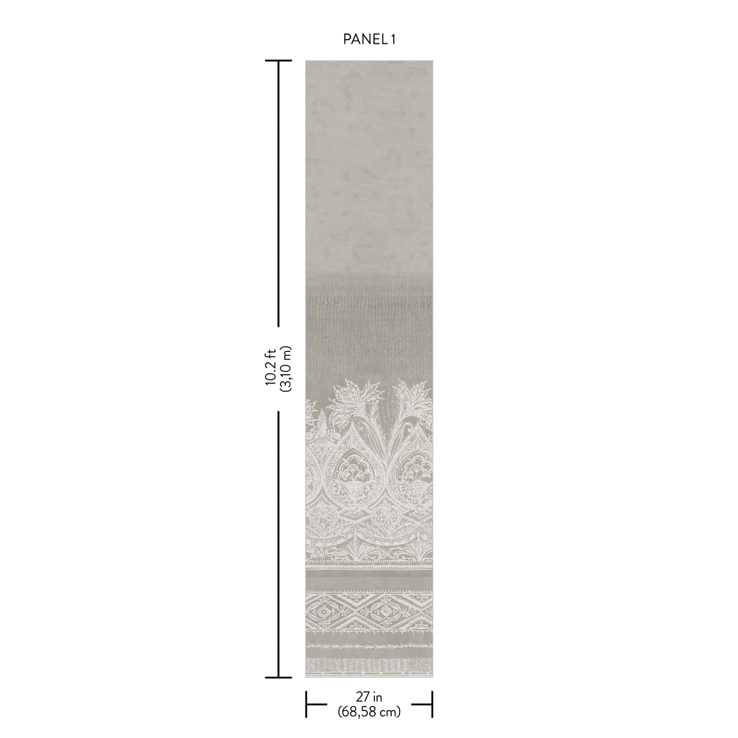 York Wallcoverings Antonina Vella Boho Luxe Henna Grey Wall Mural  Bohemian Greys  Wallpaper - BO6742M