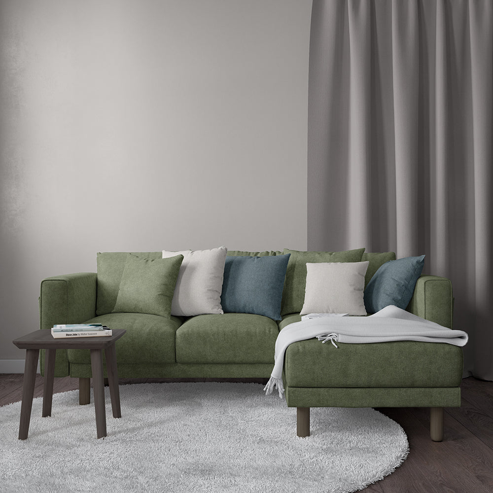 Ivy solid velvet fabric swatch in olive green with subtle texture.