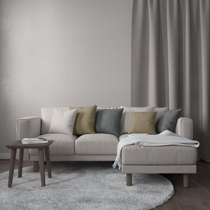Beige velvet fabric swatch with a textured solid pattern.