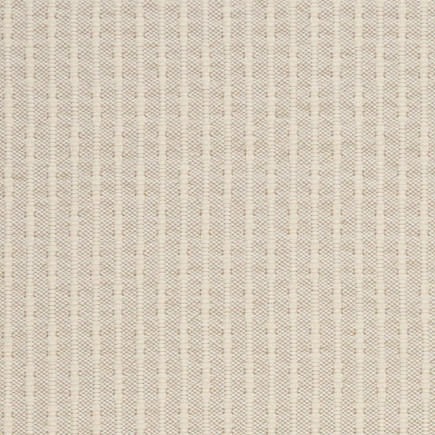 Beige woven fabric with subtle vertical rib stripes; soft textured upholstery or drapery material.