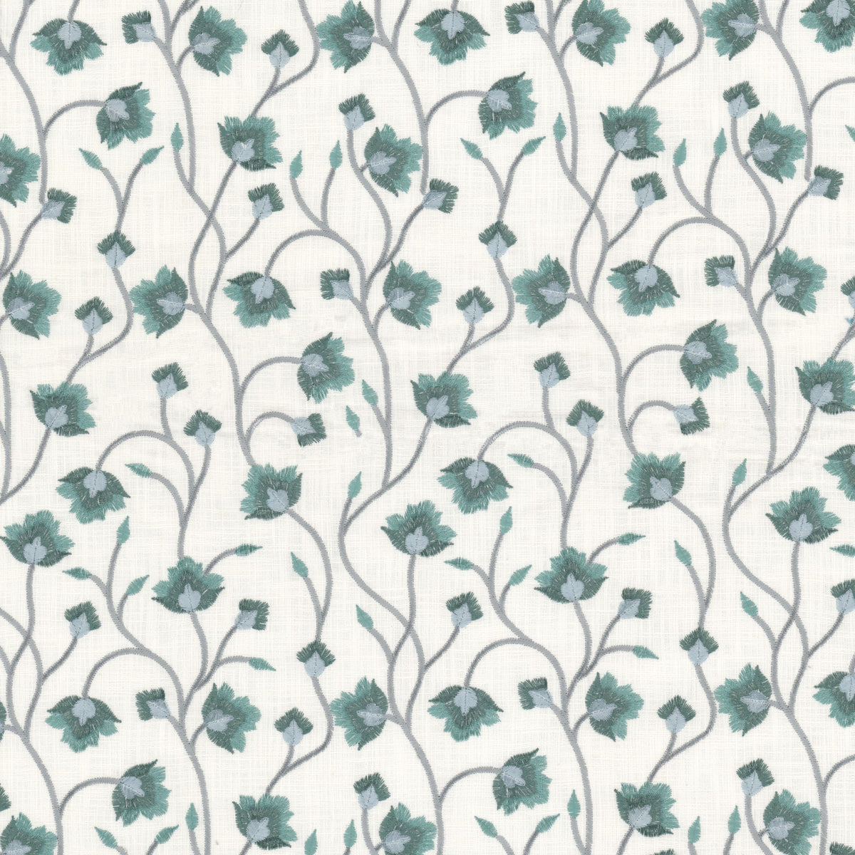 STOUT TEXTILES  MULTIPURPOSE,EMBROIDERIES TRANSITIONAL,, FLORAL SEAGLASS   - BONJ-1
