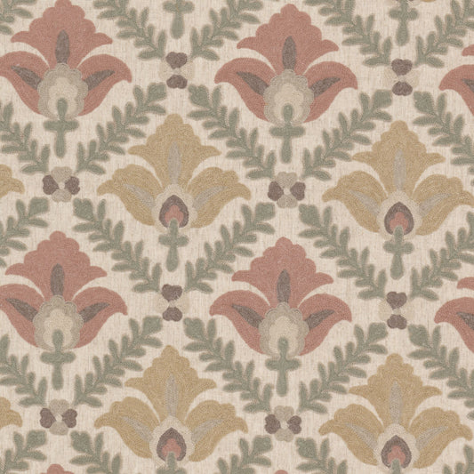 STOUT TEXTILES  MULTIPURPOSE,EMBROIDERIES TRADITIONAL, FLORAL PRIMROSE,TEAROSE   - BONV-2