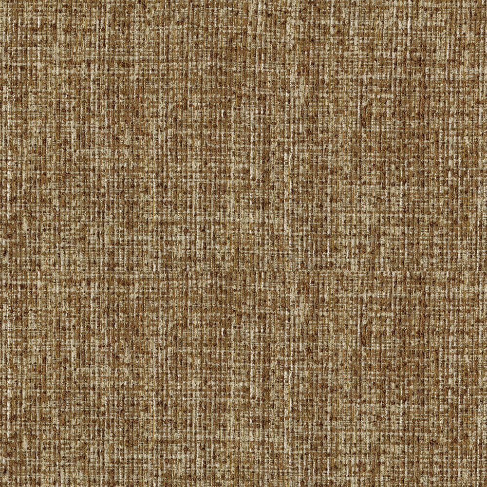 Brown woven upholstery fabric with a rustic, textured weave in tan and chocolate tones.