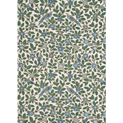 G P & J BAKER PRINT FLORA & FAUNA WHITE,BLUE,GREEN   - BP10465.2.0