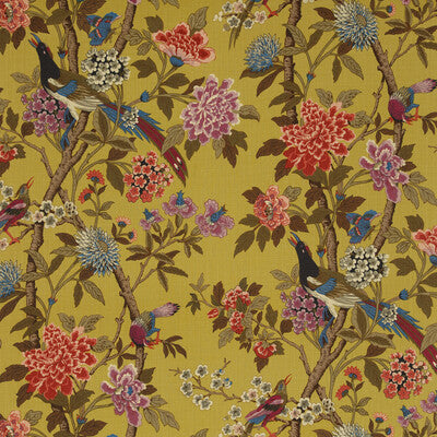 G P & J BAKER PRINT FLORA & FAUNA YELLOW,BROWN,PURPLE   - BP10723.1.0