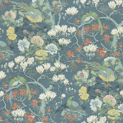 G P & J BAKER PRINT FLORA & FAUNA TEAL,GREY,BROWN   - BP10773.1.0